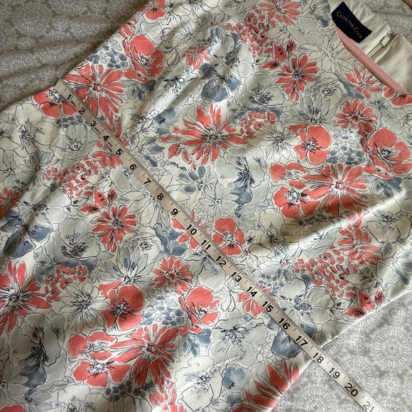 Charter Club Floral Cotton Sheath Dress Size 12 Coral & Gray Bloom - Picture 8 of 10